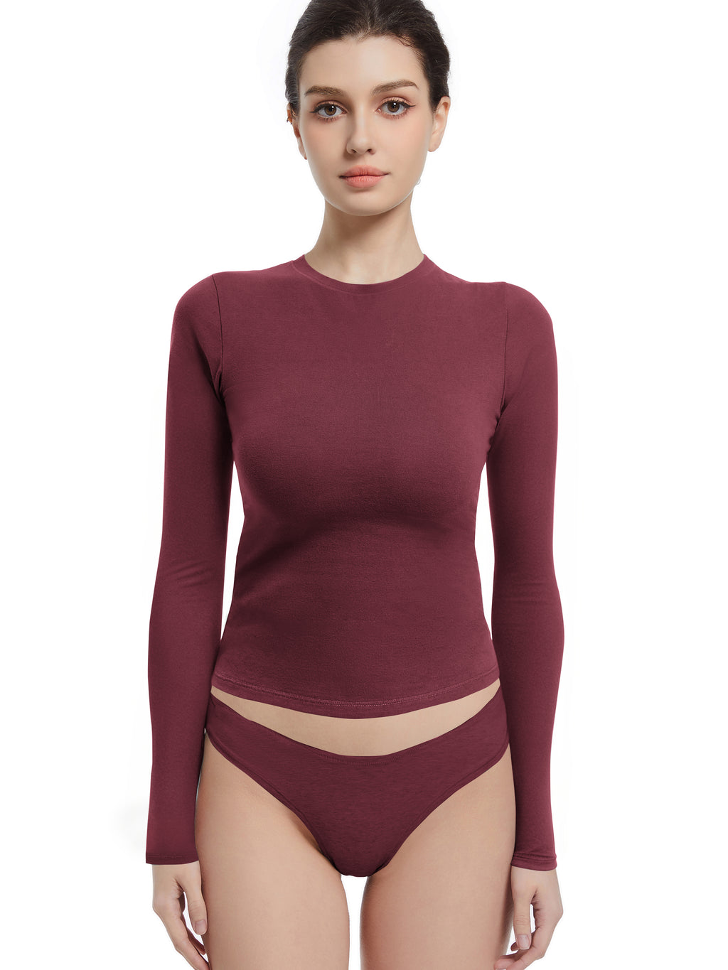 Long Sleeve Shirts for Women Crewneck Basic Tees T Shirts Fitted Crop Tops Y2k Going Out Tops