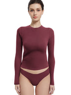 Long Sleeve Shirts for Women Crewneck Basic Tees T Shirts Fitted Crop Tops Y2k Going Out Tops
