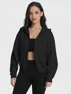 Zip Up Hoodies for Women Fleece Jacket with Pockets Casual Sweatshirts Comfy Fall Coats
