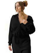 Zip Up Hoodies for Women Fleece Jacket with Pockets Casual Sweatshirts Comfy Fall Coats