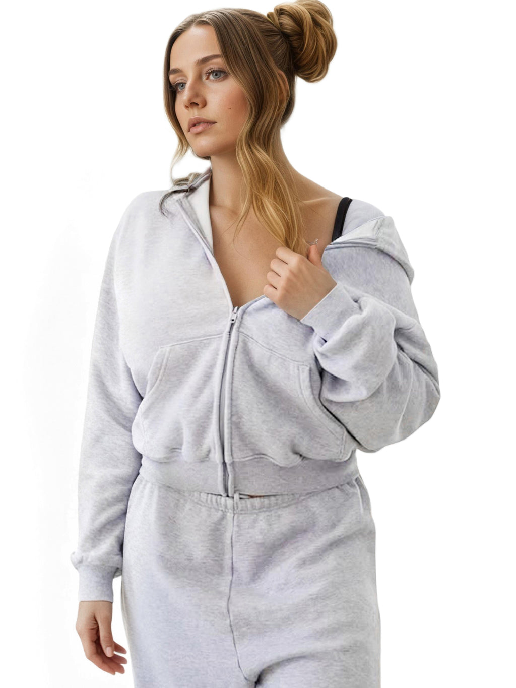 Zip Up Hoodies for Women Fleece Jacket with Pockets Casual Sweatshirts Comfy Fall Coats