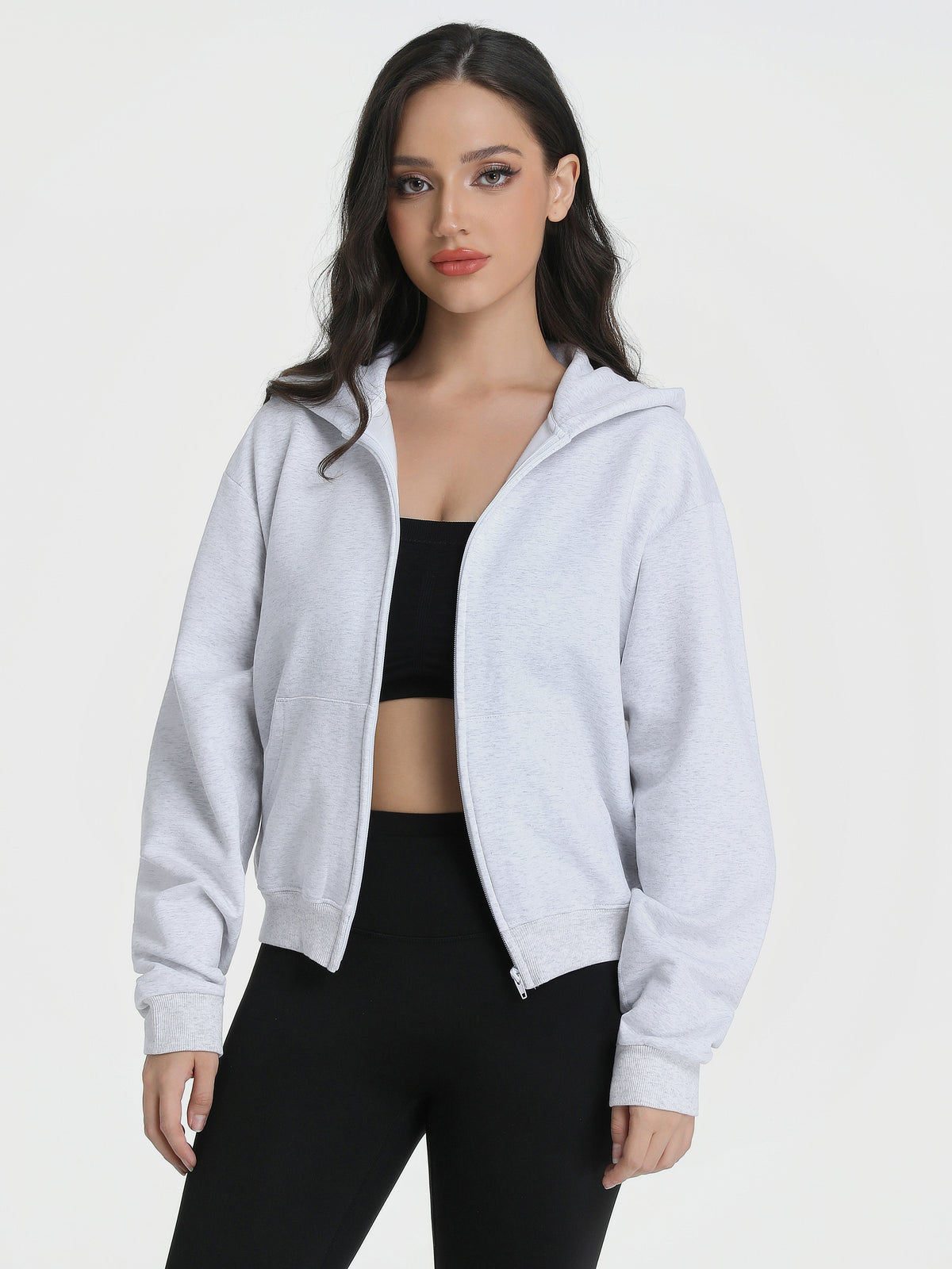 Zip Up Hoodies for Women Fleece Jacket with Pockets Casual Sweatshirts Comfy Fall Coats