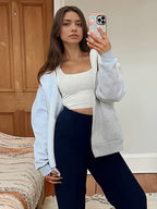 Zip Up Hoodies for Women Fleece Jacket with Pockets Casual Sweatshirts Comfy Fall Coats