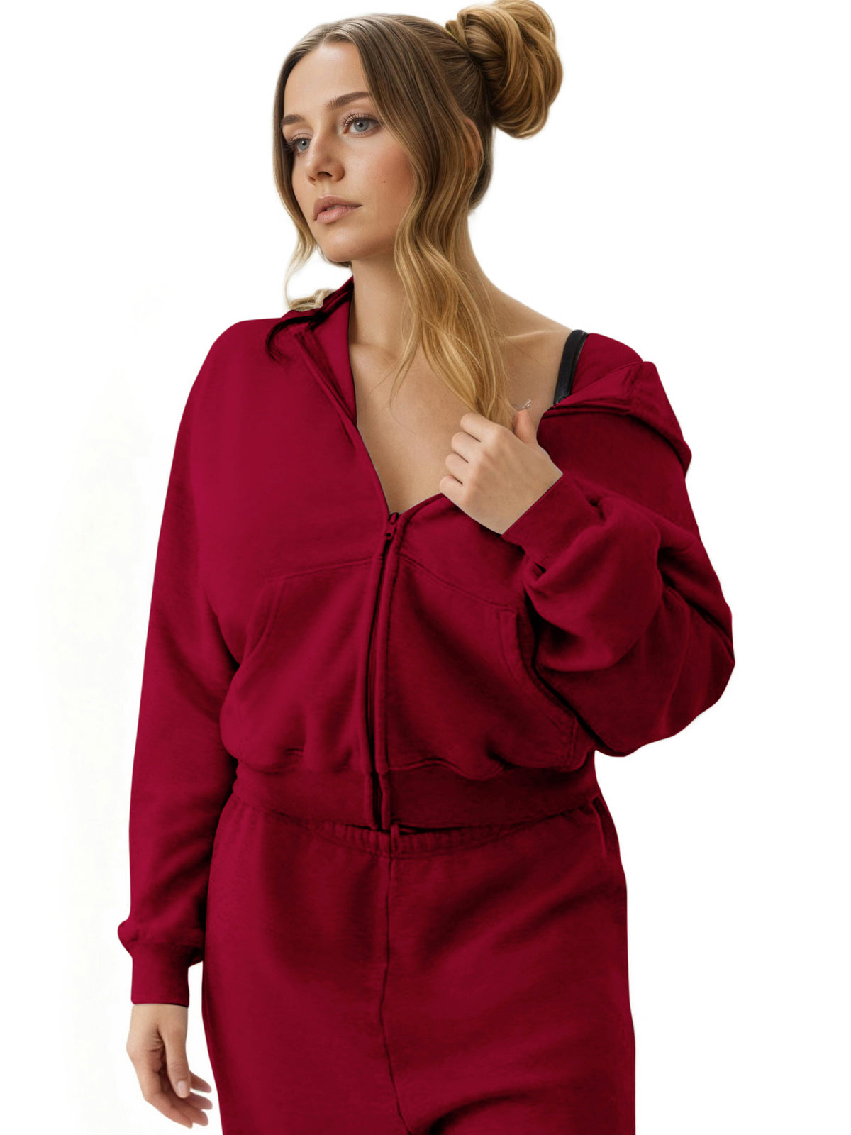 Zip Up Hoodies for Women Fleece Jacket with Pockets Casual Sweatshirts Comfy Fall Coats