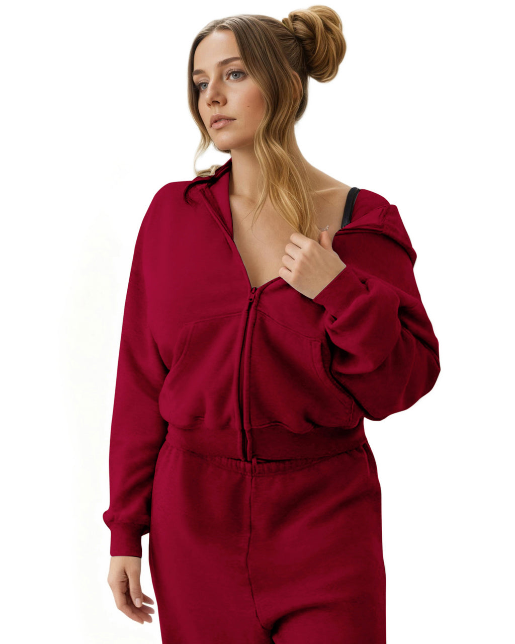 Zip Up Hoodies for Women Fleece Jacket with Pockets Casual Sweatshirts Comfy Fall Coats