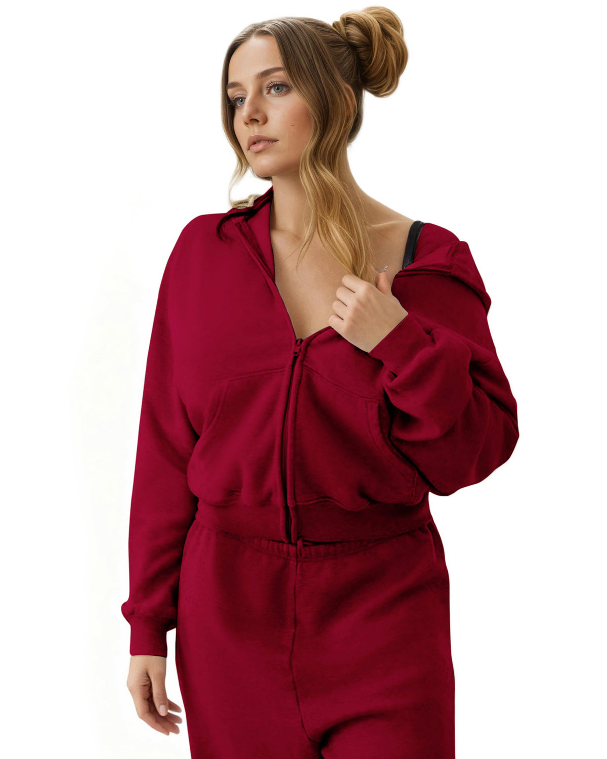 Zip Up Hoodies for Women Fleece Jacket with Pockets Casual Sweatshirts Comfy Fall Coats