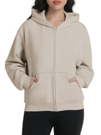 Zip Up Hoodies for Women Fleece Jacket with Pockets Casual Sweatshirts Comfy Fall Coats